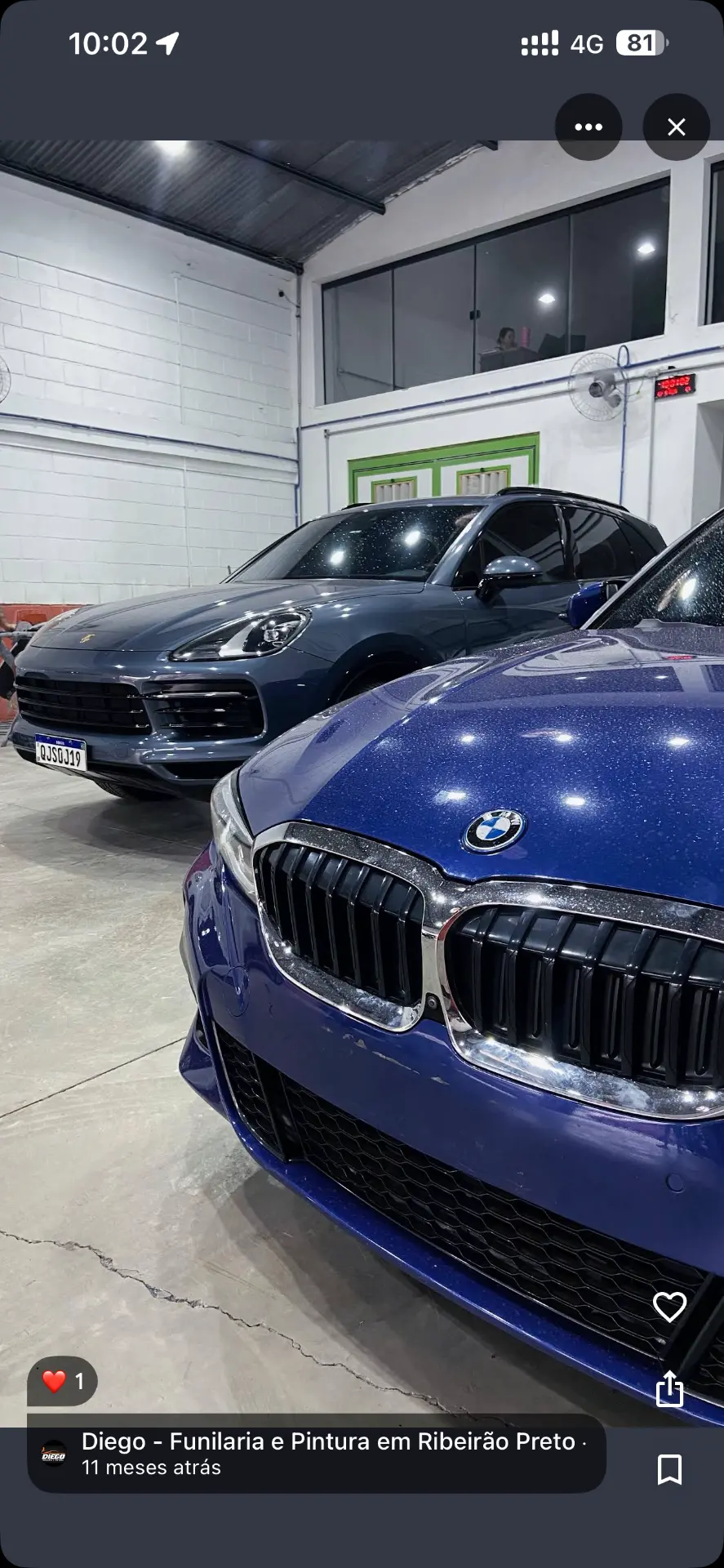 Carros prontos após pintura na oficina Diego Funilaria e Pintura